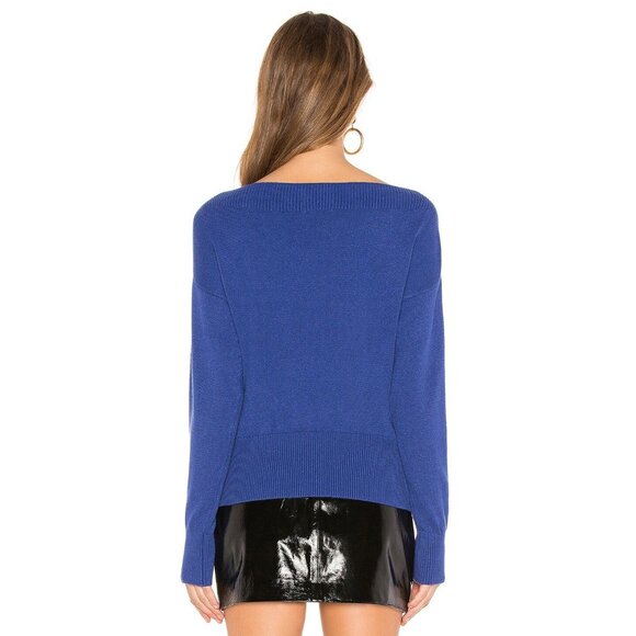 Lovers and Friends Luxe Cobalt Blue Off Shoulder Knit Sweater - Picture 4 of 7